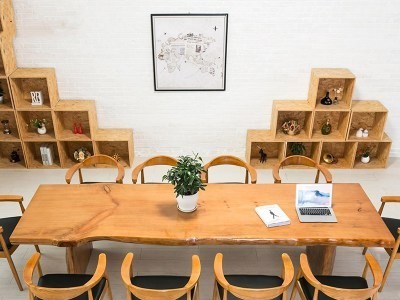 中式实木整板会议桌 公司职员多人培训洽谈桌 大型大气办公室茶桌图2