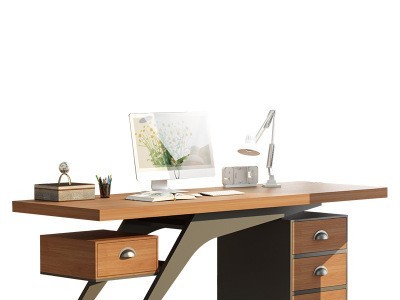 办公桌电脑桌实木简约现代老板经理办公室桌子带抽屉收纳柜组合