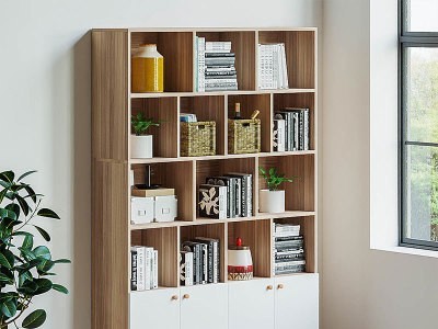 简易实木书架产品展示架柜子落地置物架儿童组合书柜客厅书房家具