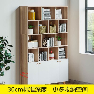 简易实木书架产品展示架柜子落地置物架儿童组合书柜客厅书房家具