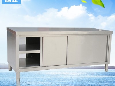 专业定做不锈钢拉门工作台 酒店厨房不锈钢工作台 商用厨房操作台图3