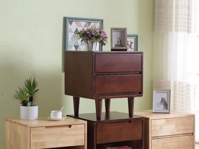 北欧床头柜橡胶木小柜子实木收纳柜简约简易床现代家用卧室小边柜