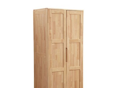 北欧实木衣柜衣橱日式储物柜卧室简约现代推拉两门衣帽柜