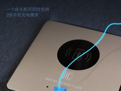 简约多功能床头柜 现代轻奢高档收纳柜无线充电抽屉式 智能床头柜图2