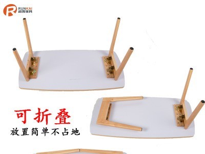 厂家直销日式简约创意可折叠纯木茶几双层办公室茶几木桌子简易图2