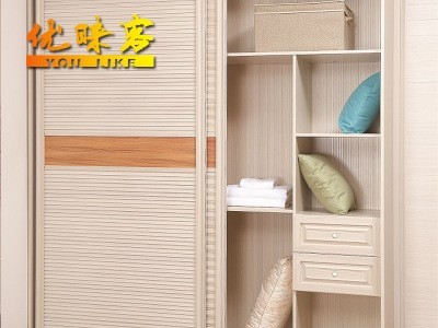 厂家直销简约中式推拉门全铝衣柜 铝合金整体定制衣柜家具收纳柜图2