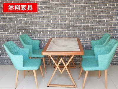 家用餐桌椅简易快餐店奶茶店吃饭桌子休闲铁艺椅售楼处洽谈接待桌图3