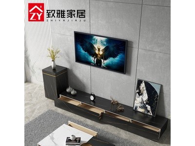 意式极简意大利进口岩板茶几电视柜组合简约现代小户型客厅地柜图2