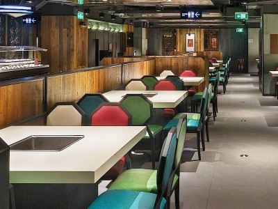供应火锅店成套桌椅 火锅店卡座沙发直销 一人一位小火锅桌椅定做图3