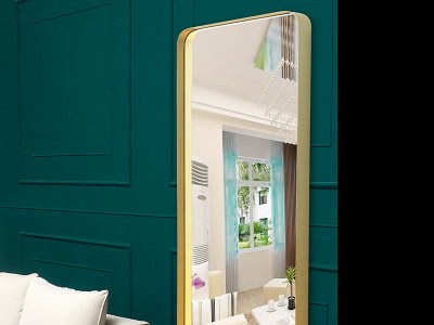 北欧铁艺全身镜 服装店落地式试衣镜 创意家用卧室壁挂贴墙穿衣镜