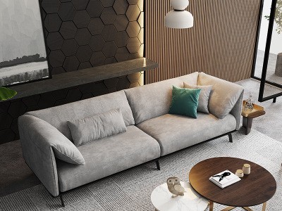 sofa意式极简沙发 客厅四人位组合小户型网红沙发 ins北欧科技布图3