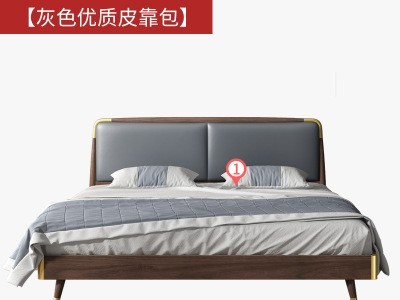 北欧实木床软包现代双人床简约主卧婚床1.5米1.8米轻奢新中式大床图5