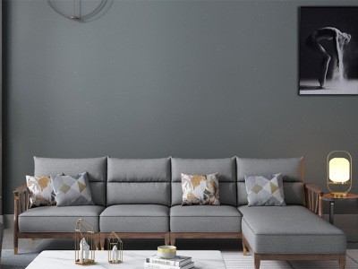 全实木布艺沙发组合小户型新中式现代简约沙发客厅家具 北欧沙发