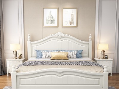 美式白色公主床1.2m1.5米现代简约1.8米主卧双人床欧式实木储物床