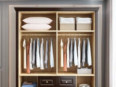 实木衣柜现代简约木质轻奢带抽衣柜卧室四门大衣橱美式白色衣柜