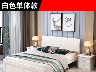 实木床双人床1.8米松木床现代简约1.5米主卧经济型高箱储物床原木图5