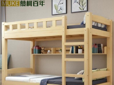 实木上下床员工宿舍双层床成人上下铺床松木儿童床图4