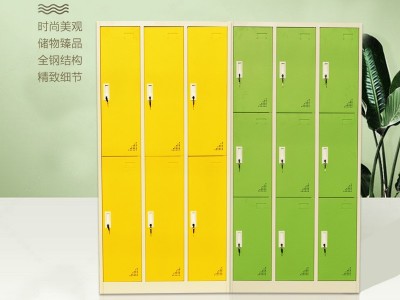 彩色更衣柜浴室宿舍员工多门储物柜健身房存包柜密码感应锁铁皮柜图3