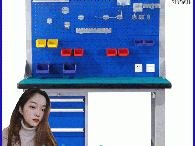 重型工作台实验室操作台双柜工作台配抽屉工具桌车间操作台维系桌图3