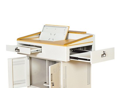 多媒体讲台钢制多功能演讲台培训室讲台电教中控台教室教师讲台桌图2