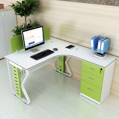 广州办公家具单人转角员工桌椅电脑桌简约现代2/4人位职员办公桌