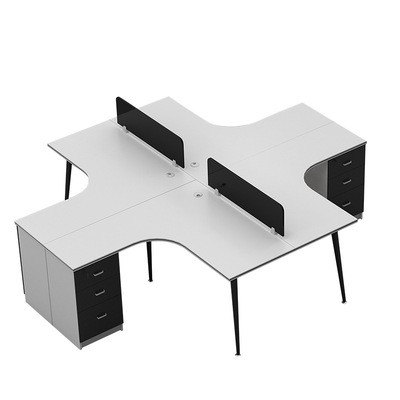 L型办公桌双人位转角员工桌2 4 6人屏风卡座公司职员桌简约电脑桌
