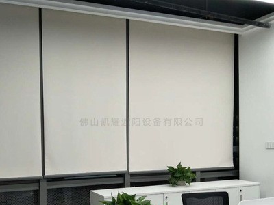 办公室阳光房电动遮阳卷帘升降窗帘 成品定做 手动电动窗帘批发图4