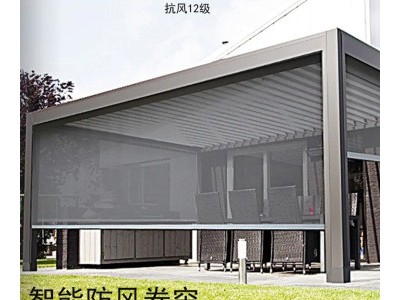 厂家批发电动防风喷绘卷帘 定制阳台凉亭电动透景隔热卷帘窗帘图4