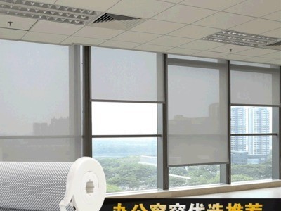 厂家批发电动阻燃卷帘 办公半遮光遮阳卷帘透景防火电动窗帘定制图4