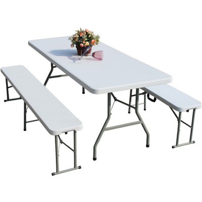 厂家供应吹塑折叠桌便携式办公桌摆摊长条桌折叠餐桌户外桌子批发