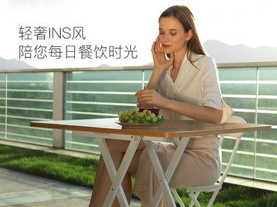 家用尤佳肤感折叠桌小户型租房方桌饭桌吃饭摆摊桌子图2