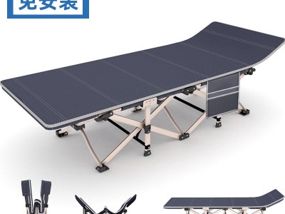 单人午休床午睡床办公室便携简易批发方管沙滩户外应急家用折叠床图5