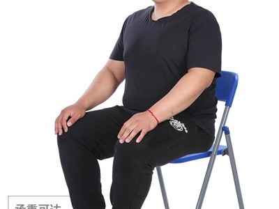 摆地摊折叠椅子家用塑料餐椅户外便携活动会议培训职员靠背电脑椅图2