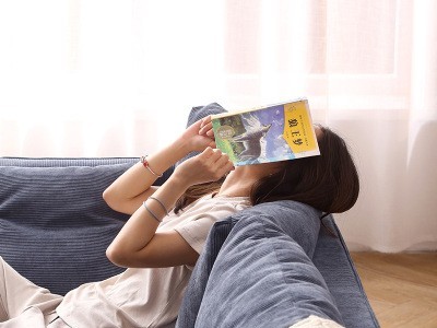 北欧沙发小户型现代简约客厅三人位贵妃组合樱桃木实木架布艺沙发图4
