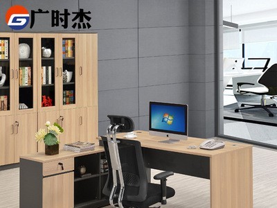 广时杰简约中小型板式连柜职员办公桌 主管桌 中班桌 老板办公桌图3