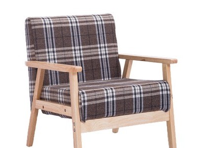 现代简约沙发椅客厅沙发 小户型单双人北欧实木日式简易布艺沙发