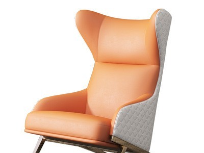 北欧客厅轻奢单人沙发高背老虎椅设计师皮艺酒店客房大厅休闲椅子
