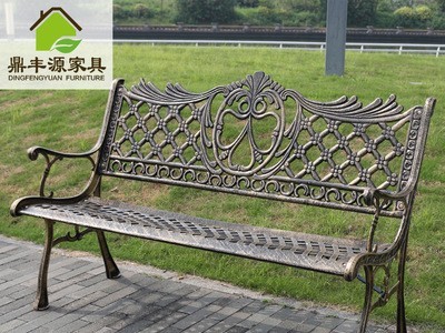 户外铸铁公园座椅 阳台园林靠背铁艺长椅排椅 休闲铁艺公园椅图3