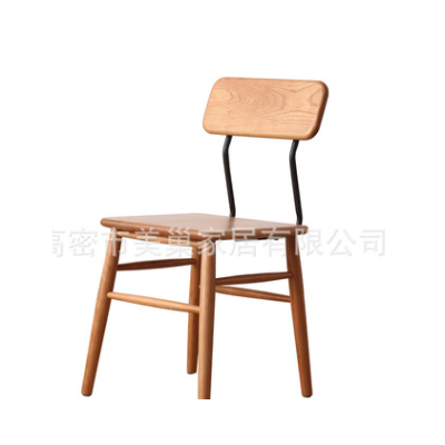 北欧简约实木网红餐 餐椅橡木 餐厅靠背铁椅子 咖啡椅 餐桌椅组合