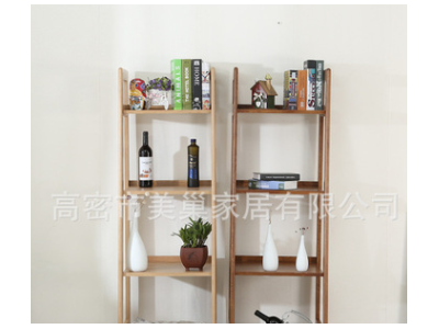北欧简约实木储物架 橡木 客厅 展示架 书房 简易落地多层置物架图4