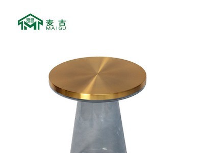 麦古 北欧现代简约设计师茶几圆形玻璃茶几沙发边几客厅角几图5