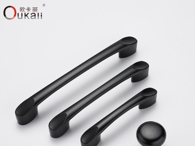 厂家直供黑色铝合金拉手批发 橱柜衣柜柜门拉手 家具五金配件图5