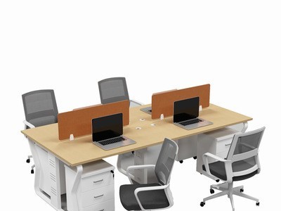 广州办公家具简约现代职员办公桌4人位员工电脑屏风卡位桌椅组合图5