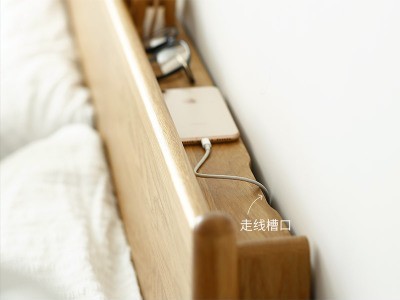 实木床简约主卧日式风格家具原木色白橡木1.8米1.5双人北欧床图4
