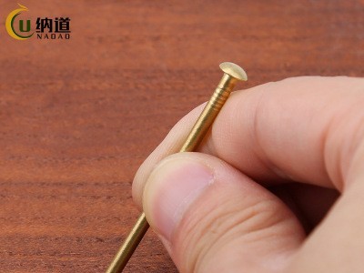 纯铜家具紧固配件圆头纯铜钉子仿古金色黄铜钉子画装饰圆头小铜钉图2