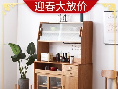 现代简约全实木餐边柜樱桃木酒柜北欧日式茶水柜置物柜 厨房碗柜图4