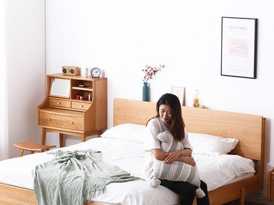 北欧实木婚床民宿床 1.51.8米樱桃木床 简约现代小户型卧室实木床图4