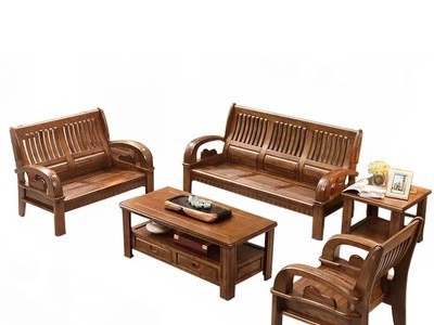 客厅实木沙发香樟木古典中式家具仿古家用原木简约小户型沙发组合