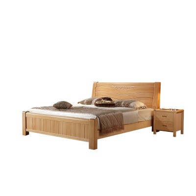 1.5米双人全实木床现代简约1.8米主卧室床中式实木家具租房单人床