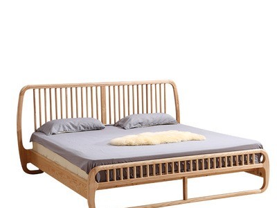 北欧实木床日式双人床1.8小户型1.5现代简约白蜡木主卧床公寓家具